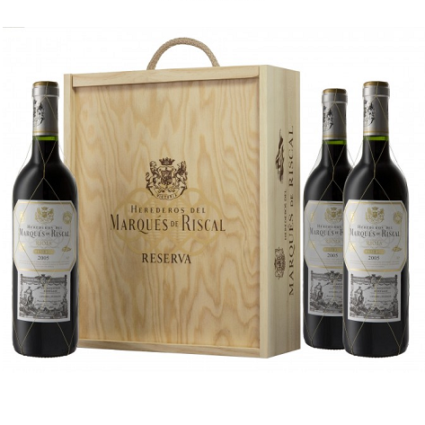 Rioja Reserva 2017/2018 Marqués de Riscal - 3 bottle wooden box