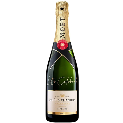 Moët & Chandon Brut Impérial NV Champagne - Let's Celebrate Message On Bottle