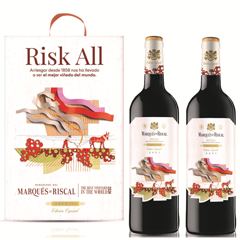 Rioja Reserva Risk All 2021, Marqués de Riscal - 2 Bottle Gift Case