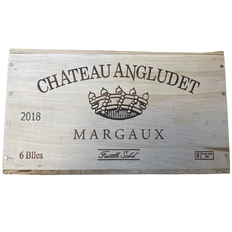 Château Angludet 2018, Margaux wooden case